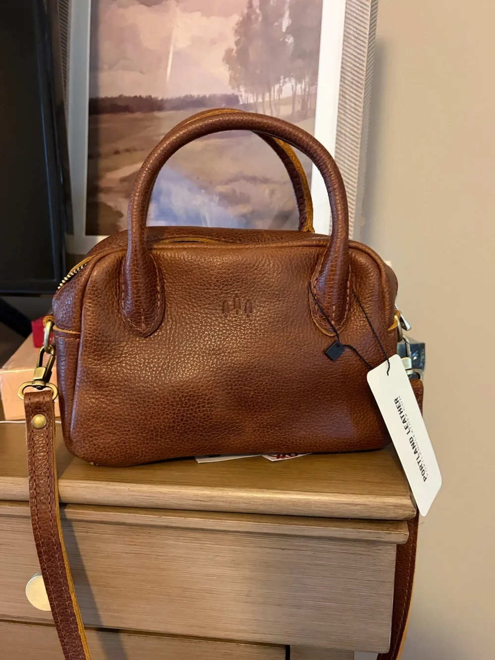 NWT Portland Leather Grace Small Doctor Bag Asheville Pebbled Leather Top Handle